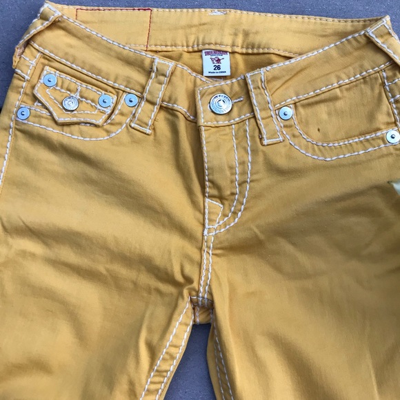 🚨‼️SALE‼️🚨 True Religion Yellow Jeans - Picture 3 of 6